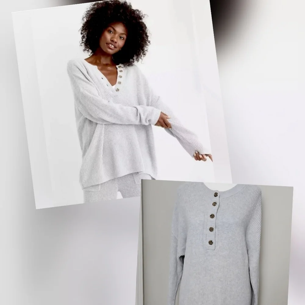 Aerie Women's Gray Heanley Oversized Knit Sweater Size S - Picture 2 of 13